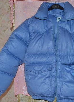 Нова об'ємна куртка-пуховик бренду rodeo пастельно-блакитного кольору