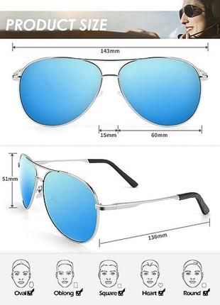 Солнцезащитные очки anyluv авиатор,металлическая оправа, линзы tac, зеркальные линзы. защита uv4007 фото