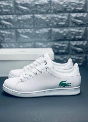 Кроссовки lacoste белые мужские и подростковые размеры 36-45