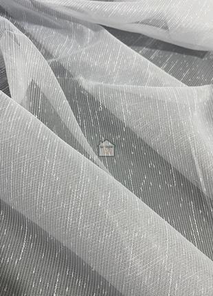 Біла однотонна тканина для фіранки під льон «сніжок», для спальні, кухні3 фото