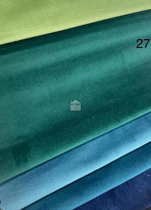 Набір штор велюрових тканина №21 колір темно-зелений 2 штори оксамитові однотонні6 фото