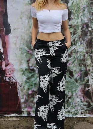 Атласные штаны-клеш h&m