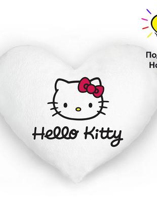 Подушка-нічник hello kitty — дитяча світна подушка хеллоу кітті