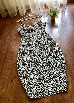 Сатиновое платье-миди в анималистичный принт new look, p-pap 123 фото
