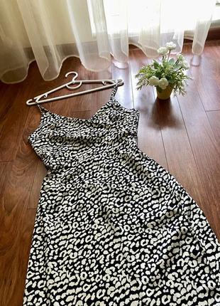 Сатиновое платье-миди в анималистичный принт new look, p-pap 124 фото