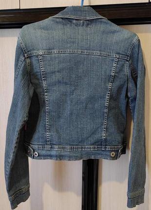 Джинсовая куртка на девочку-подростка 12-14 г, на рост 152-164 см. размер s.2 фото