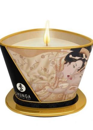 Масажна свічка з афродизіаками shunga massage candle vanilla fetish (170 мл)