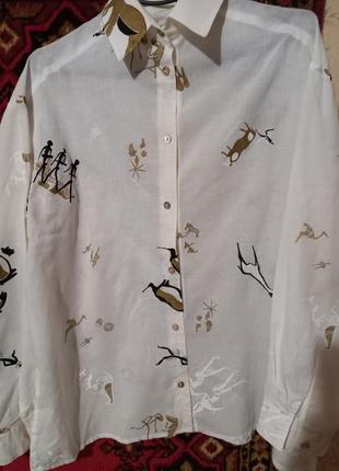 Новая модная блузка вискоза батист рисунки батик размер 50-52-541 фото