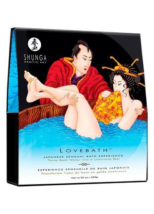 Гель для ванни shunga lovebath — ocean temptations 650 г, робить воду ароматною желе зі spa-ефектом1 фото