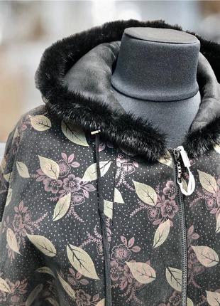 Куртка зимняя батал-супербатал эконубук с норкой2 фото