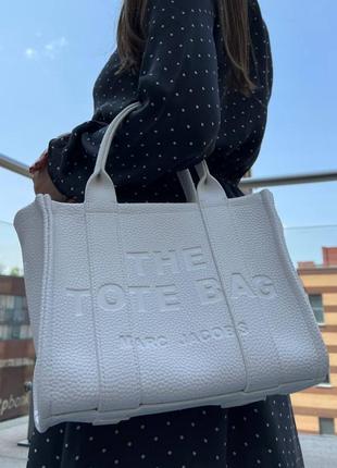 Женская белая сумка, marc jacobs tote mini из экокожи люксового качества украинская