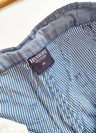 Мужские синие шорты с принтом мелкой клетки с карманами от бренда hanbury3 фото