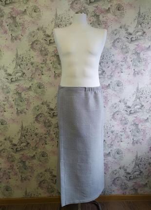 Набір банний чоловічий вафельний кілт довгий р.54 - 72 та рушник для обличчя 50*90 см...