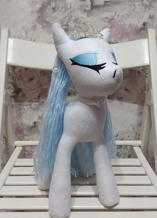 Фетровая мягкая игрушка пони белый 35 см 03899