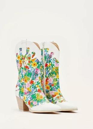 Сапогив в стиле вестерн с цветочным принтом 40