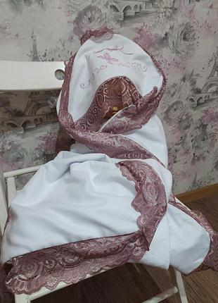 Крыжма крестильная неименная с вышивкой белая махровое полотенце для крещения (01936)