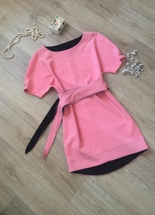 Персиковое розовое платье3 фото