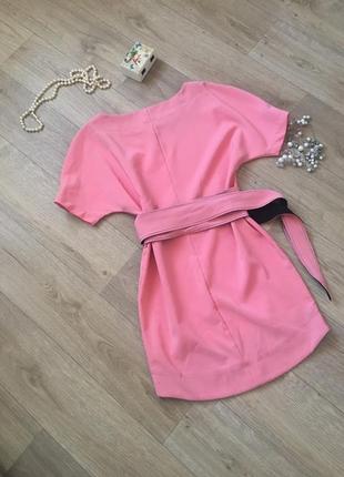 Персиковое розовое платье5 фото