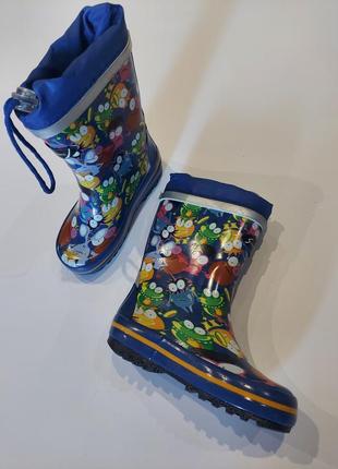 Оригинальные резиновые сапоги sneakers разноцветные монстрики синие 25 размер2 фото