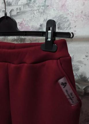 Спортивні жіночі штани теплі зимові бордовий джогери штани тринитка з начосом 462 фото
