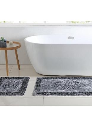 Набор ковриков для ванной arya damaks ar-a107216-grey 2 предмета серых