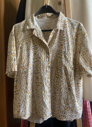 Жіноча сорочка на літо у принт женская рубашка в принт6 фото