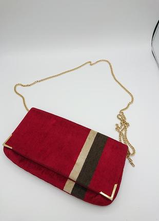 Вінтажна италійська сумочка 1960s cesare piccini firenze red velvet evening pure bag4 фото