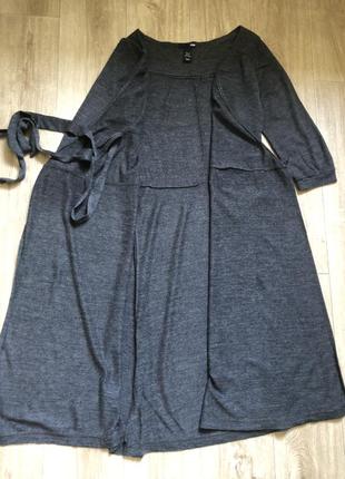 Платье шерстяное с поясом на запах h&m4 фото