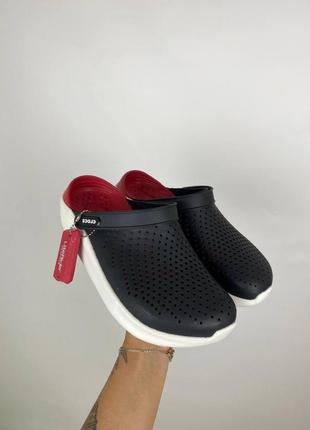 Мужские кроксы crocs literide black/white