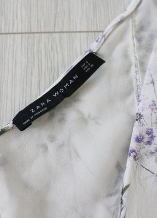 Нежная блуза в цветочный принт zara woman10 фото