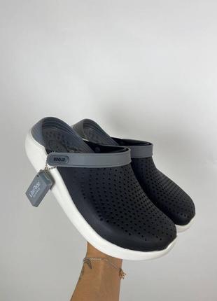 Мужские кроксы crocs white literide digital/smoke