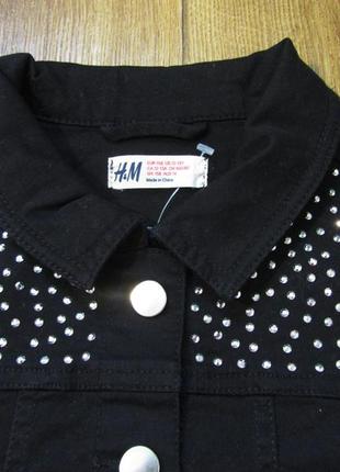 Красивая крутая черная джинсовая жилетка жилет безрукавка h&m для девочки 12-13 лет рост 1584 фото