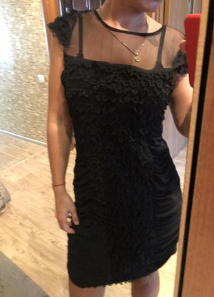 Бандажное платье чёрное piena