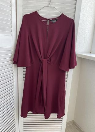Бордовое платье мини красивая нарядная8 фото
