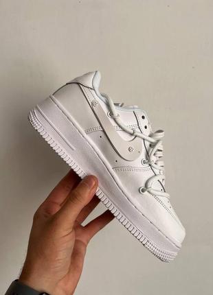 Nike air force 1 low white жіночі круті білі кросівочки найк весна літо осінь белые женские кроссовки топ8 фото