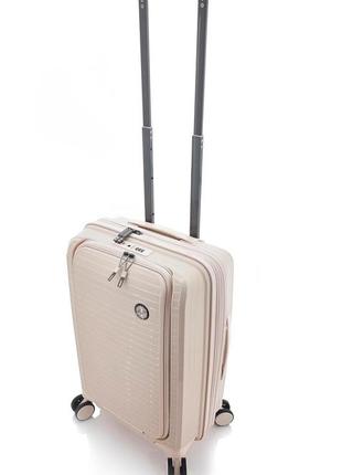 Дорожный маленький чемодан ручная кладь it 15-2881-08 с отделением для ноутбука  бежевый