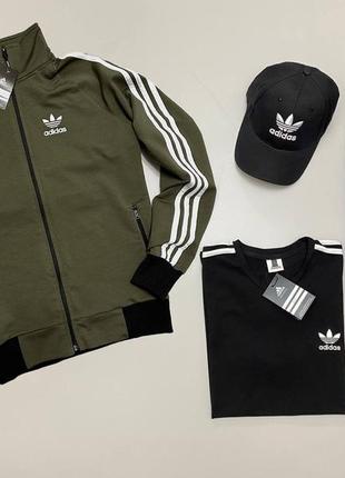 Набір 4в1 adidas: кофта-штани-футболка-кепка1 фото