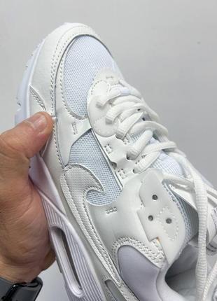 Nike air max 90 white жіночі кросівки з сіточкою білого кольору женские белые кроссовки найк в сетку весна лето осень3 фото
