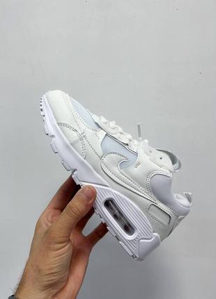 Nike air max 90 white жіночі кросівки з сіточкою білого кольору женские белые кроссовки найк в сетку весна лето осень2 фото