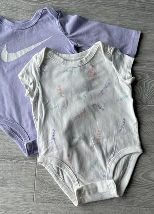 Комплект бодики nike на девочку 3 мес