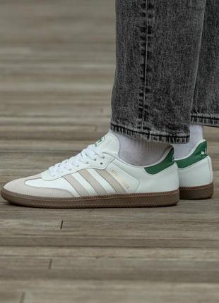 Кроссовки мужские, женские adidas samba x kith белые / серые, адидас самба кит, кеды унисекс