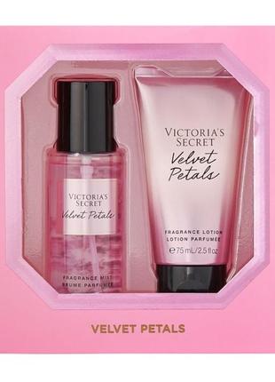 Подарунковий набір спрей та лосьйон velvet petals mini mist & lotion duo від victoria's secret1 фото