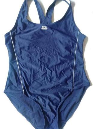18-20 slazenger темно - синій спортивний цільний купальник для басейну спорту