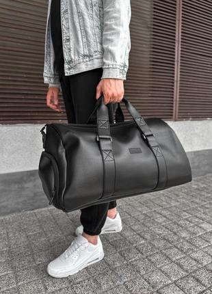 Стильна чорна чоловіча сумка,універсальна, містка,сумка для спорту,сумка для подорожі,чоловічі сумки1 фото