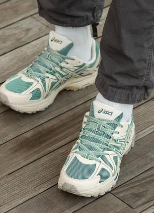 Кросівки жіночі, чоловічі бігові asics gel-kahana mint бежеві/зелені, асикс гель-кахана5 фото