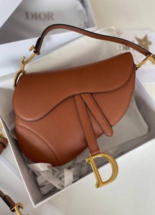 Сумка седло dior saddle bag brown