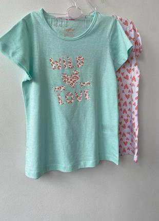 Комплект футболок для девочки 110/116|футболка розовая|футболка lupilu|футболка белая4 фото
