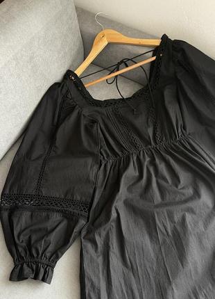 Чорна бавовняна сукня6 фото