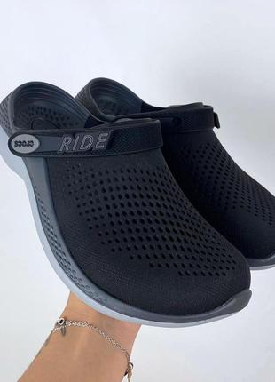 Crocs literide 360 black/slate grey чорні original