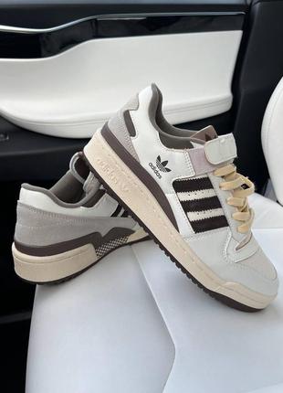 Женские кроссовки adidas forum white brown2 фото